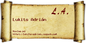 Lukits Adrián névjegykártya
